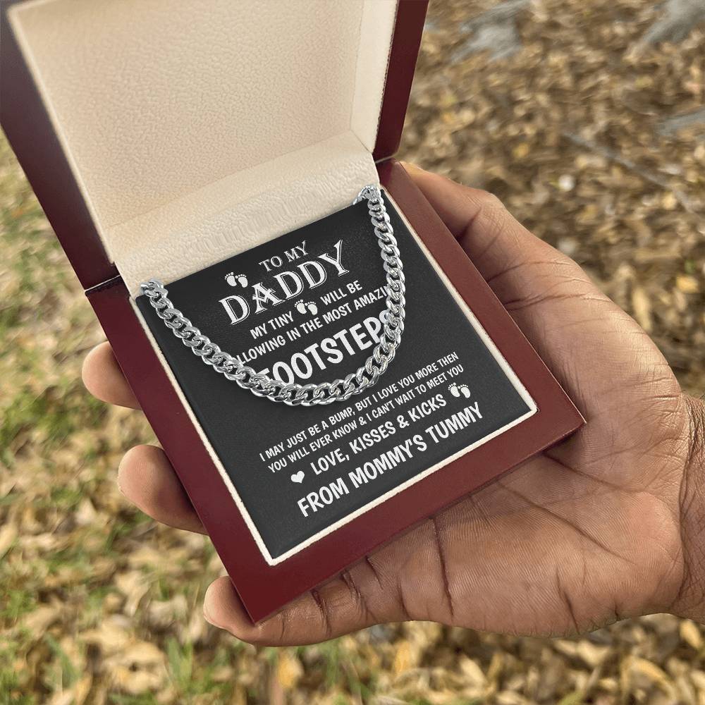 To My Daddy Gift from Unborn Baby – Cuban Chain with Heartfelt Message