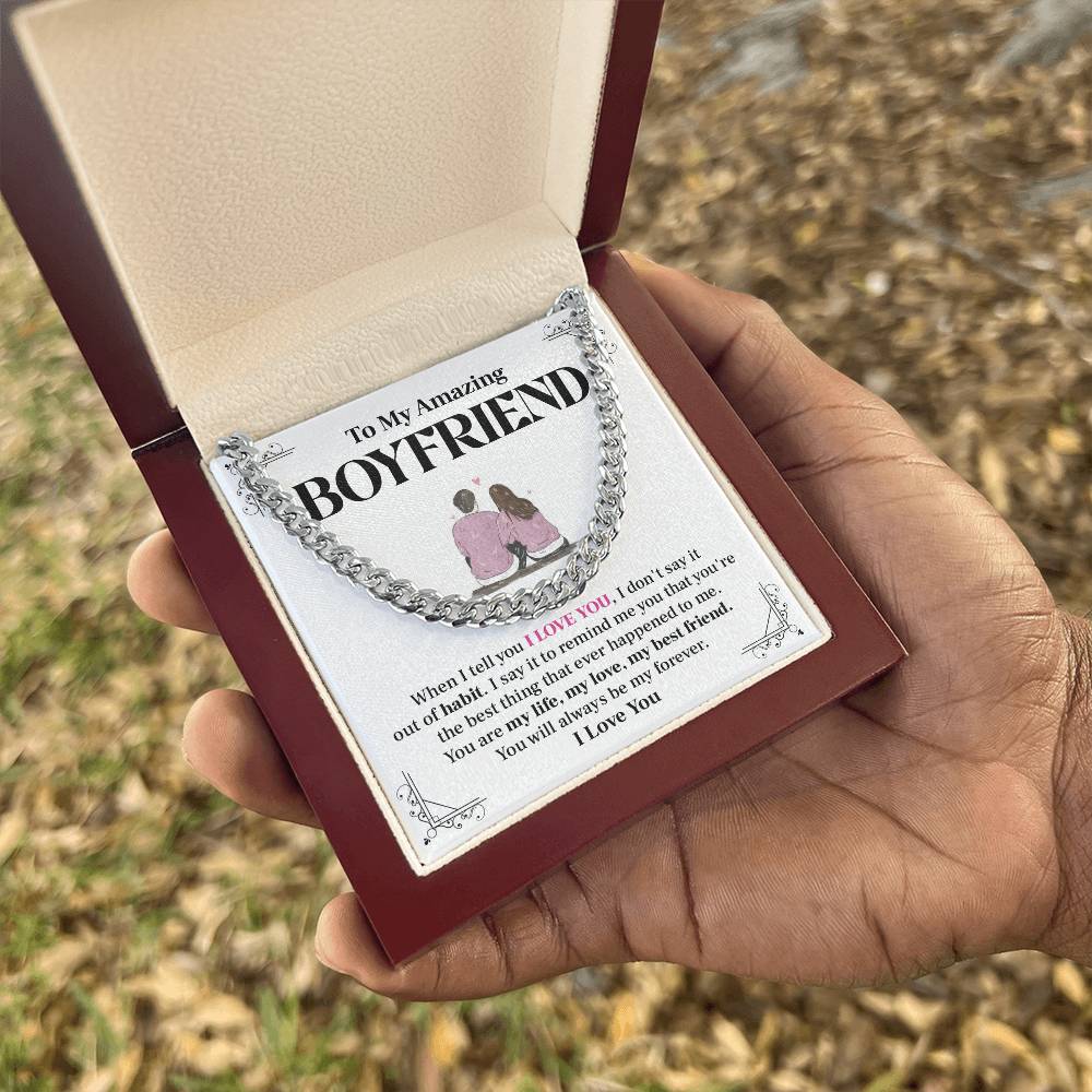 Cuban Chain for Boyfriend – Love & Habit Message Card