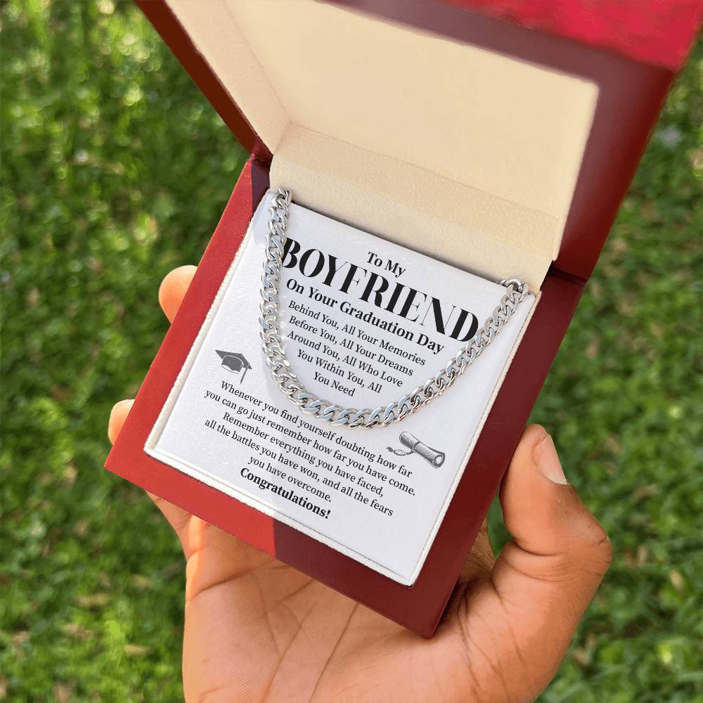 To My Boyfriend Graduation Necklace – Inspirational Gift