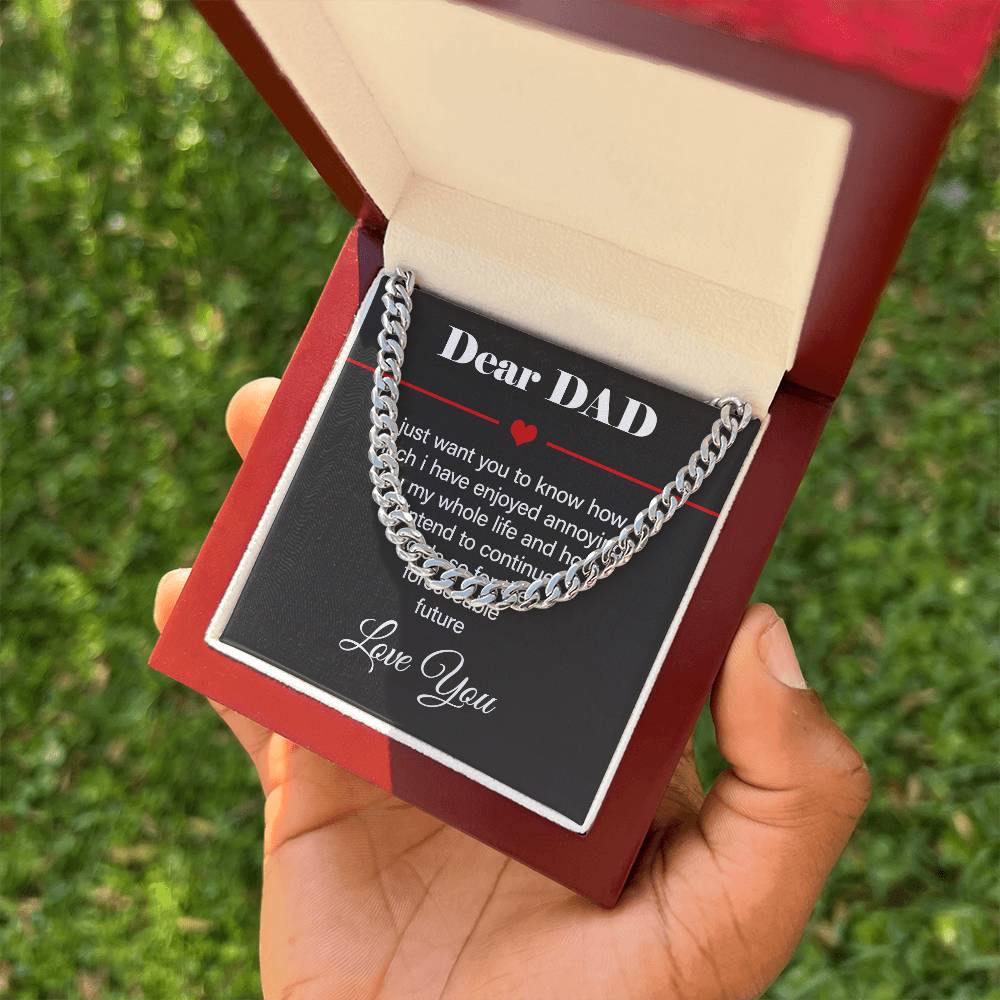 Funny Gift for Dad from Daughter or Son – Legacy Chain with Red Heart Message