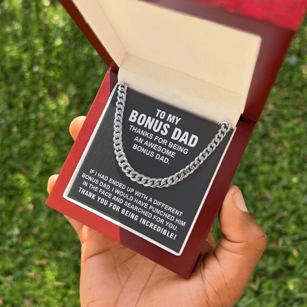 Funny Bonus Dad Gifts - Cuban Chain With Message Card