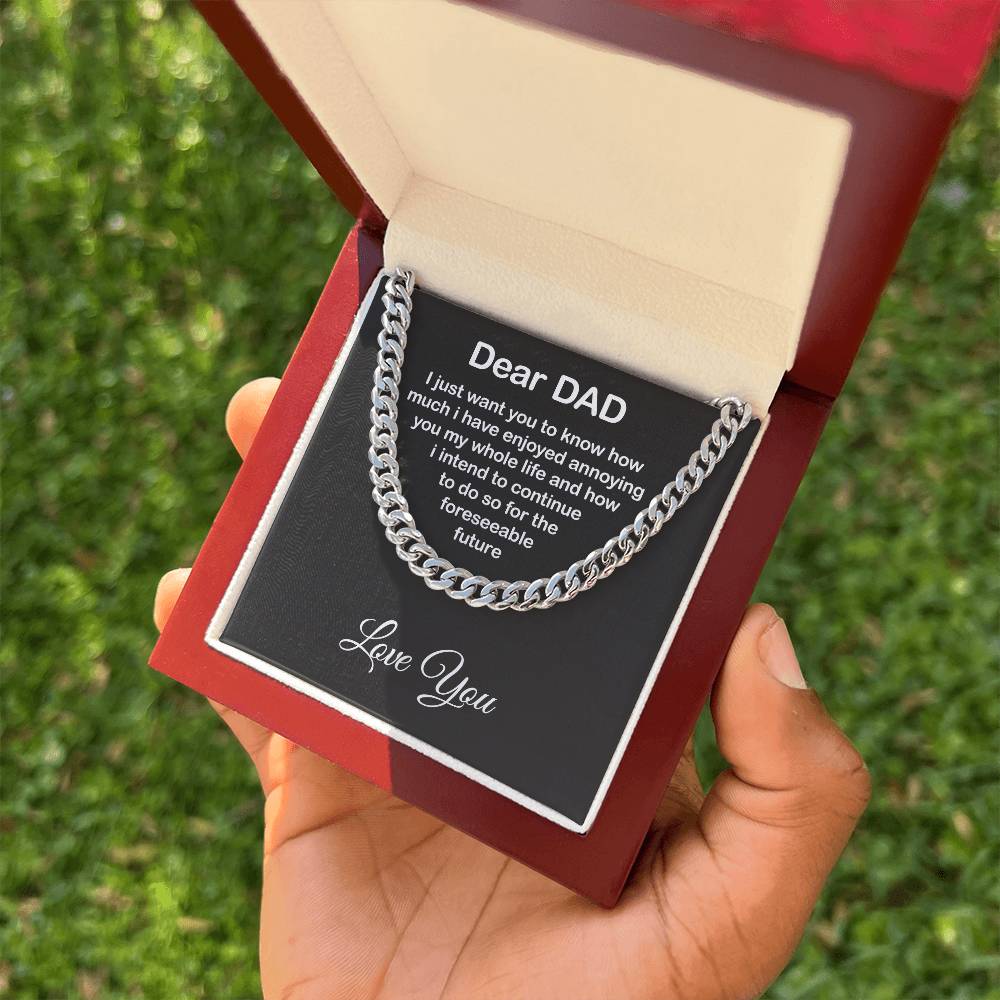 Funny Gift for Dad from Daughter or Son – King Chain with Sarcastic Message