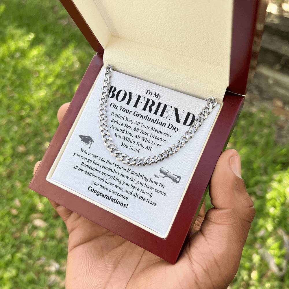 To My Boyfriend Graduation Necklace – Inspirational Gift