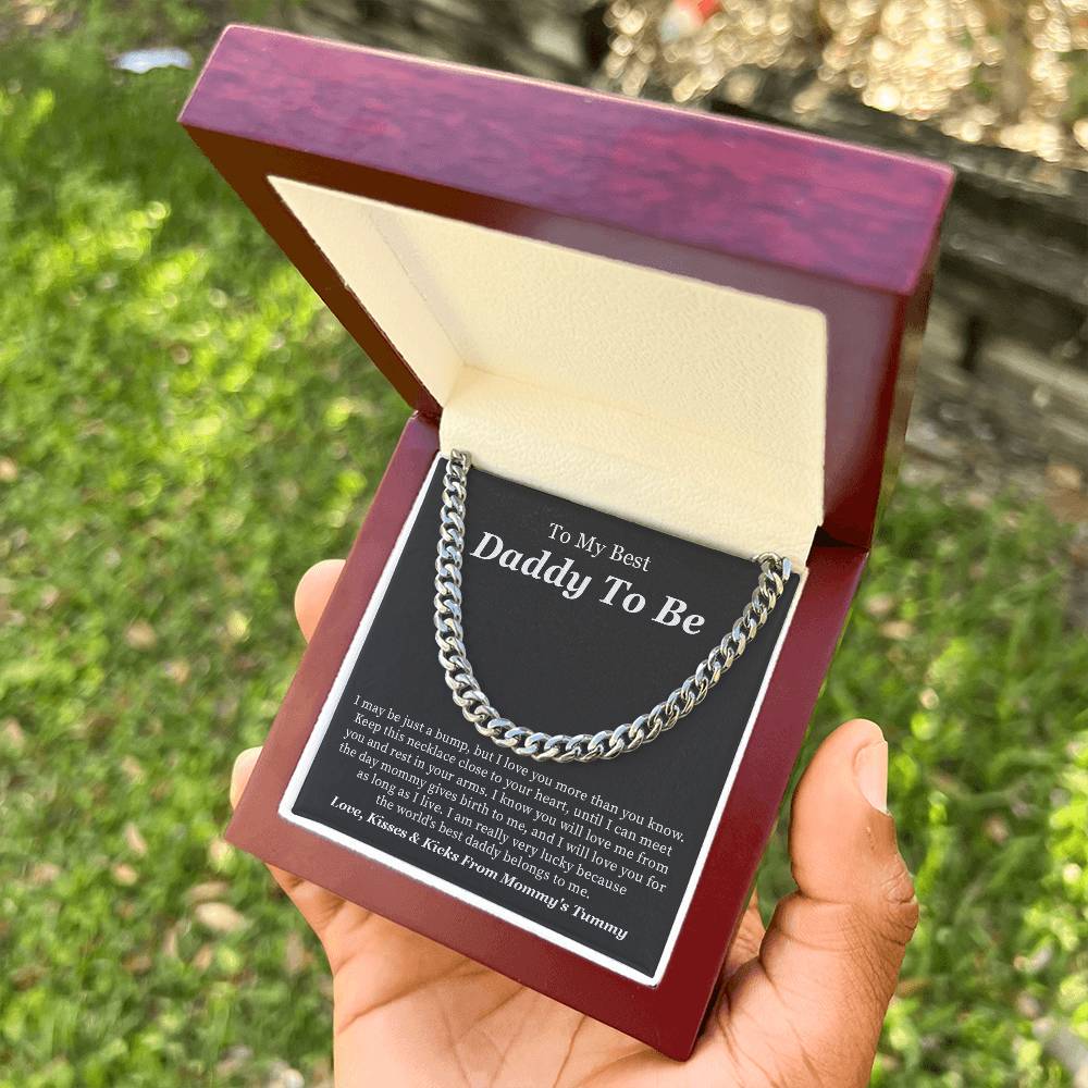Daddy to Be Necklace Gift from Bump with Love Message