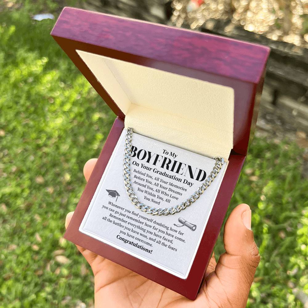 To My Boyfriend Graduation Necklace – Inspirational Gift