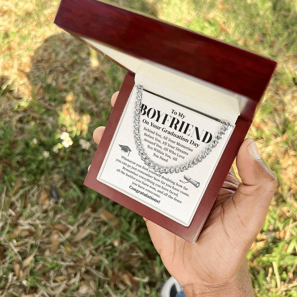 To My Boyfriend Graduation Necklace – Inspirational Gift