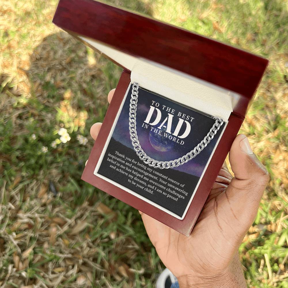 Dad Necklace Gift From Child With Inspirational Message
