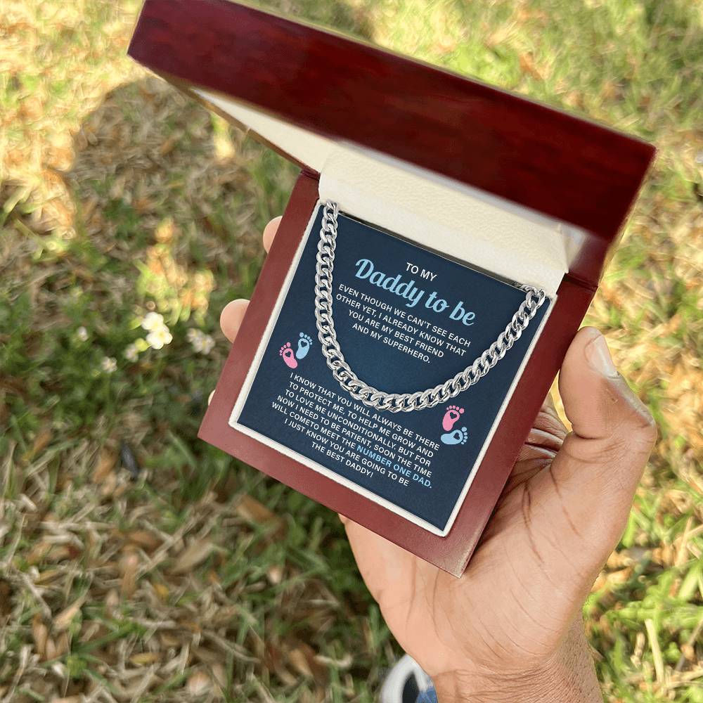 Daddy To Be Necklace Gift From Bump With Message Card