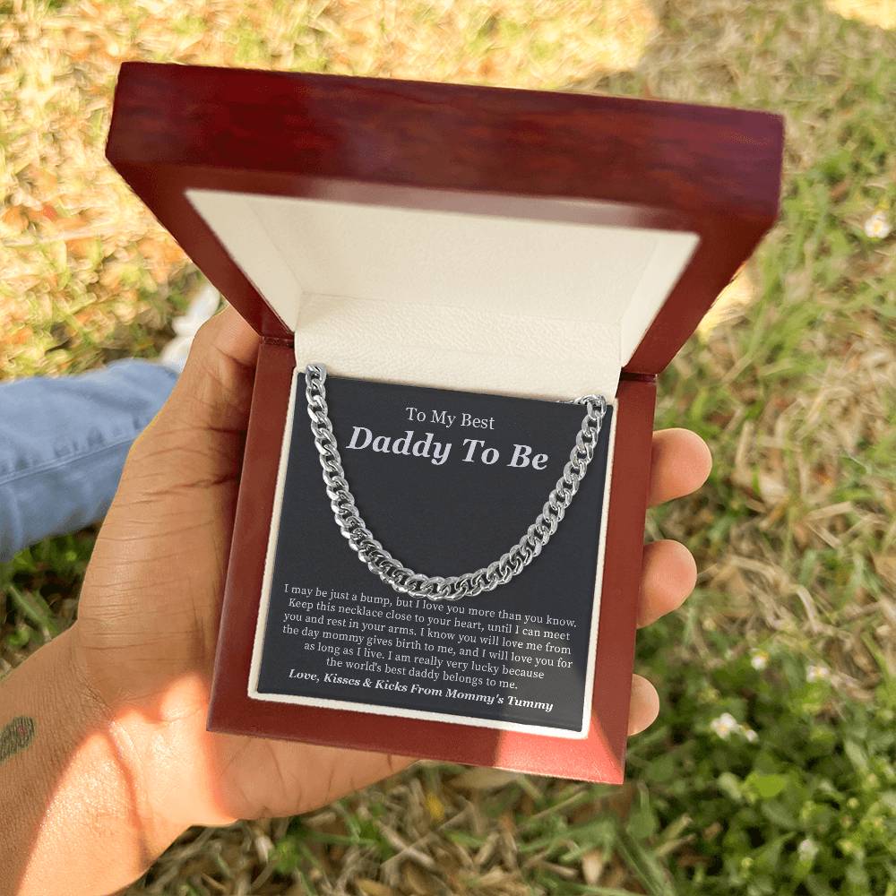 Daddy to Be Necklace Gift from Bump with Love Message