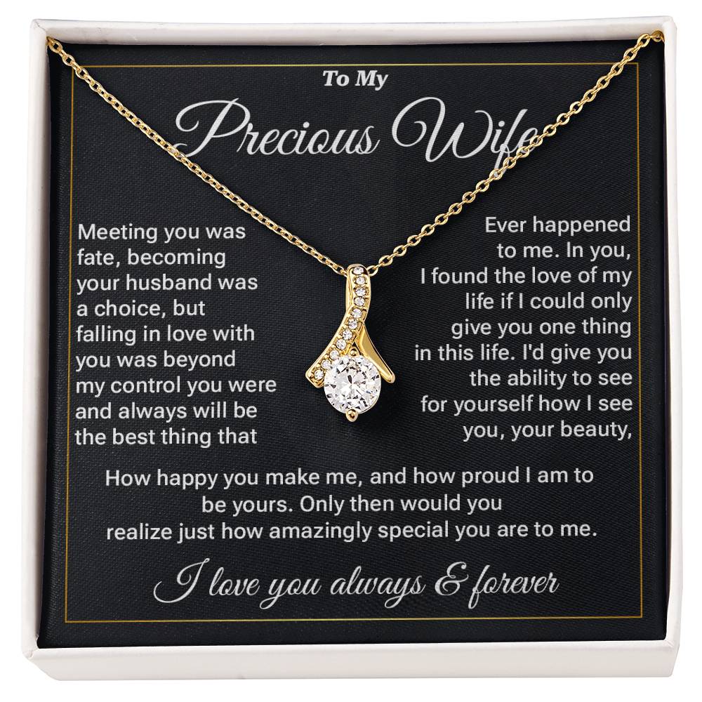 Precious Wife Necklace Gift – Message Card Box