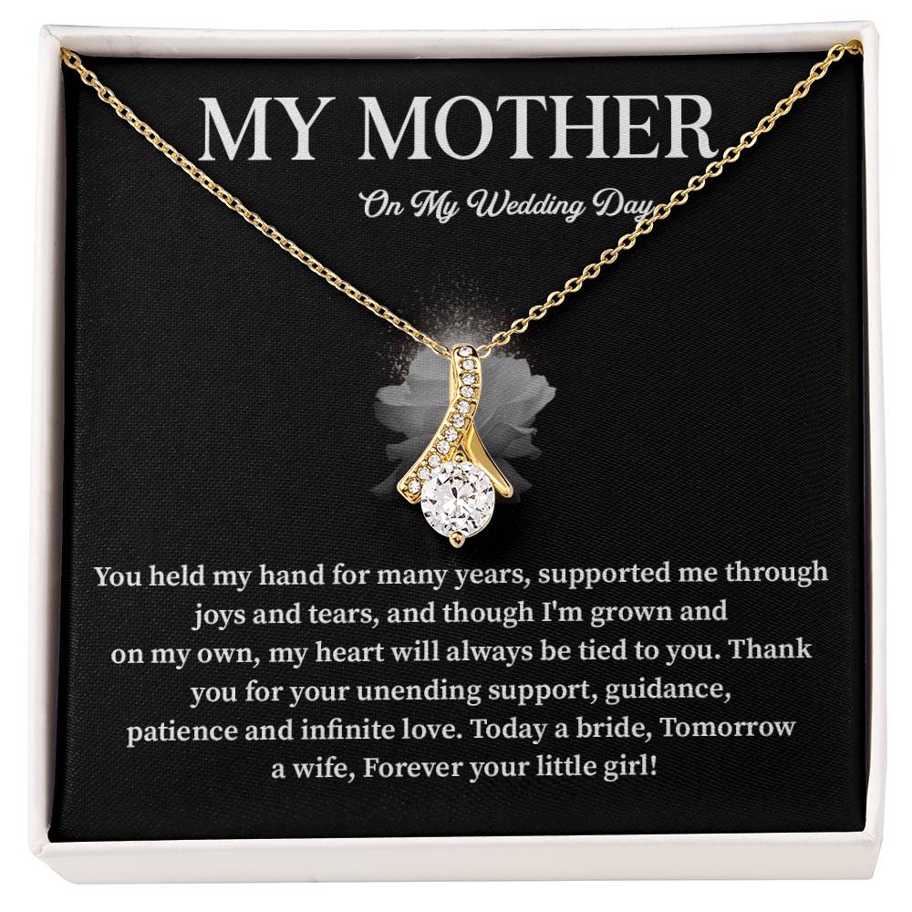Wedding Day Gift for Mom from Bride – Heartfelt Necklace with Message Card
