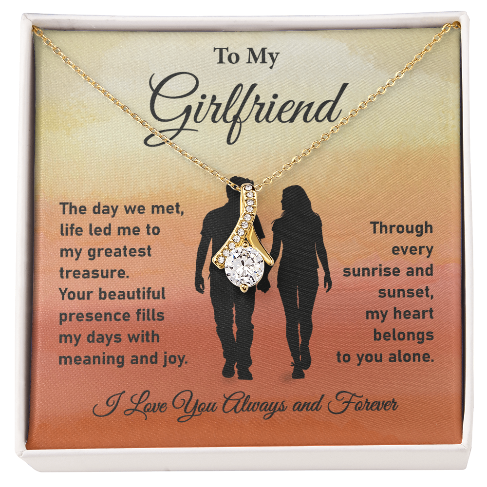 Girlfriend Necklace Gift with Message Card for Her