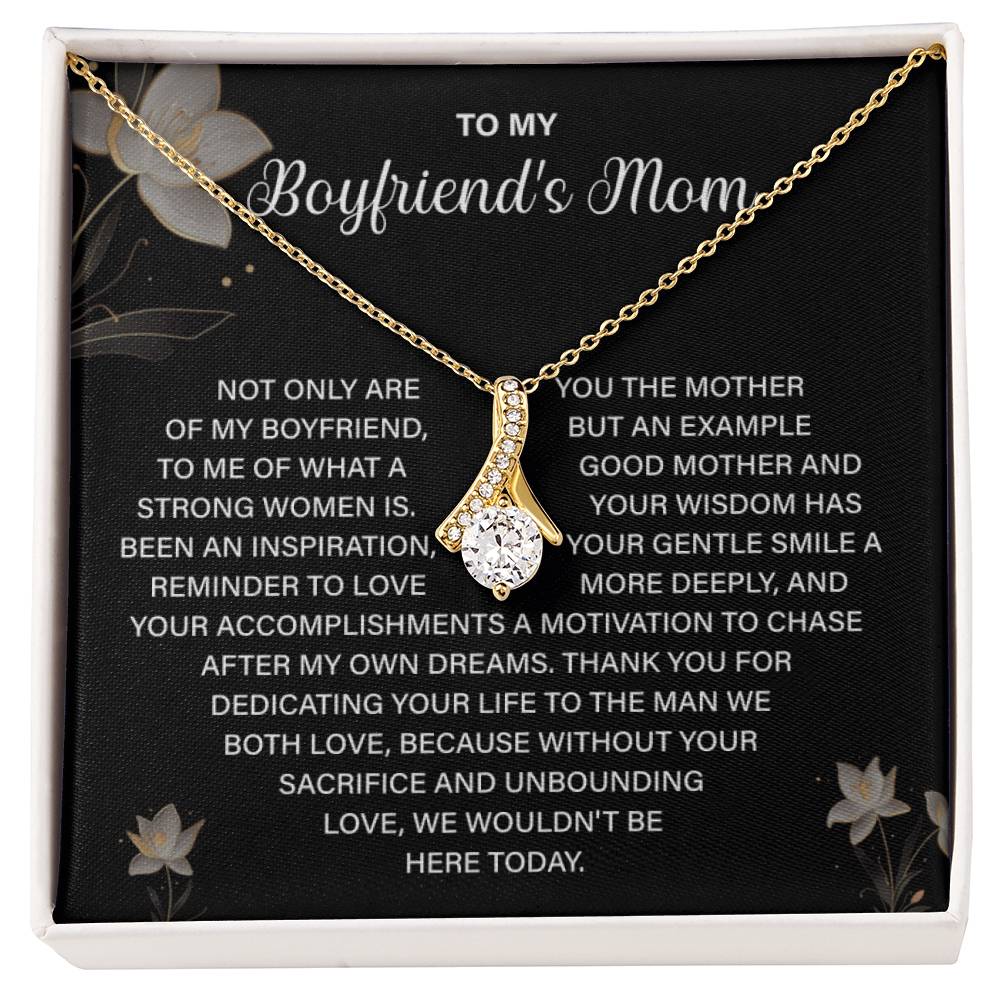 Boyfriend’s Mom Necklace Gift with Floral Message Card