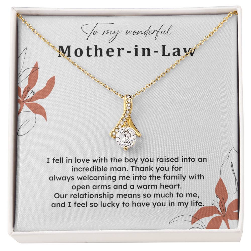 To My Wonderful Mother-in-law Necklace Mother-in-law Necklace Gift Thank You Gift For Mother-in-law Sentimental Mother-in-law Jewelry Jewelry For Mother-in-law Emotional Gift For Mother-in-law Meaningful Gift For Mother-in-law Mother Sentimental Jewelry