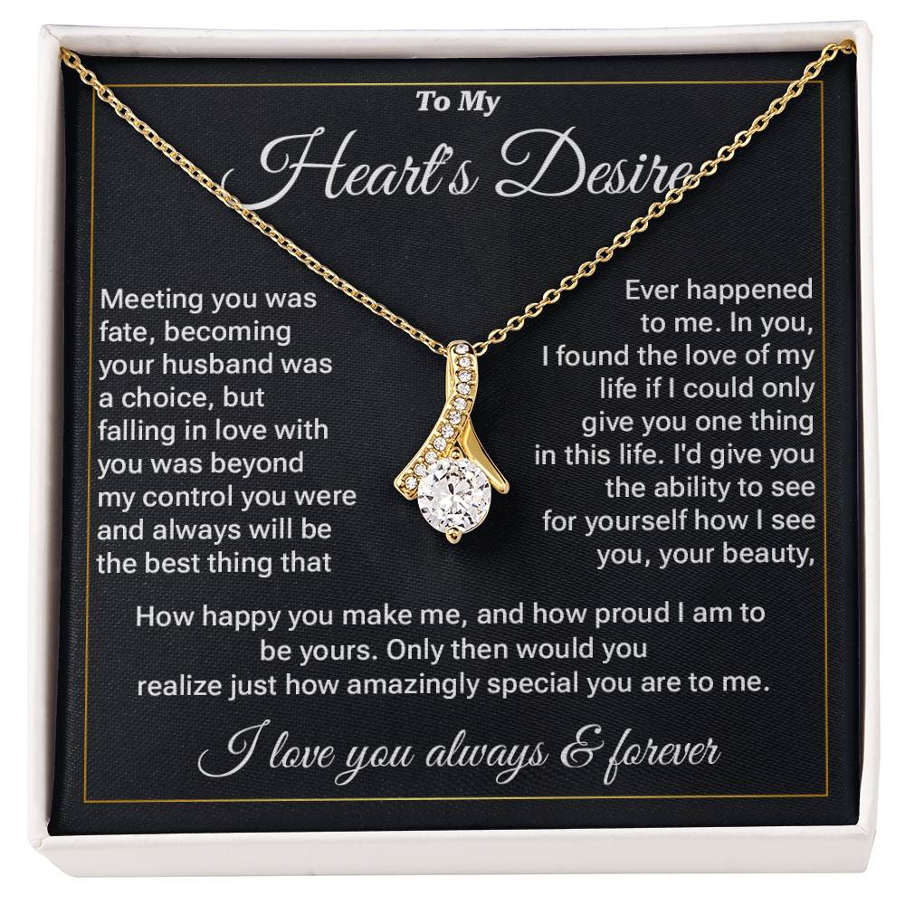 Heart’s Desire Necklace Gift – Message Card Box