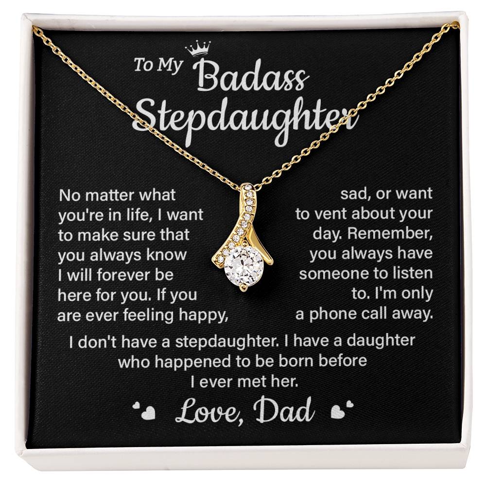 To My Badass Stepdaughter – Dad to Daughter Pendant Gift