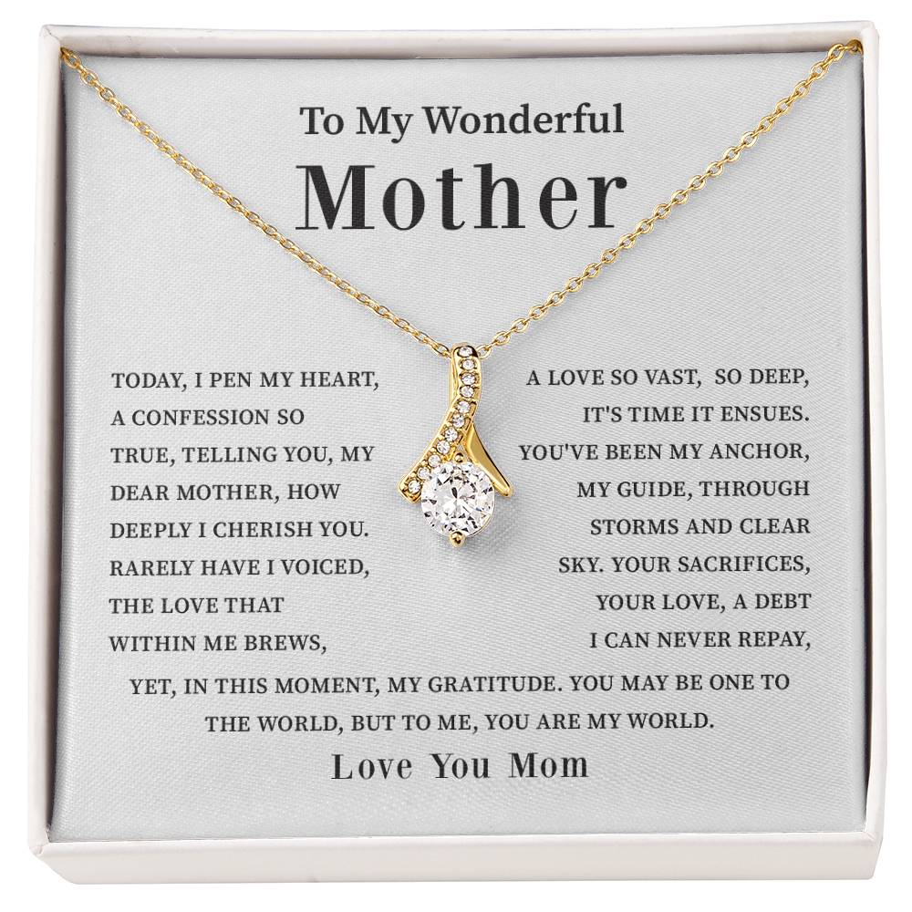 To My Wonderful Mother Love You Forever Mom Necklace Wonderful Mother Necklace Gift Unique Gift For Mother-child Bond Meaningful Gift For Mom Special Occasion Gift For Mom Unique Family Bond Necklace Spiritual Bond With Mom Necklace