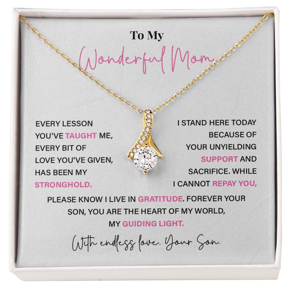 To My Wonderful Mom Thoughtful Birthday Necklace For Mom Best Mother’s Day Gift Christmas Necklace Heartfelt Anniversary Necklace Heartfelt Anniversary Necklace