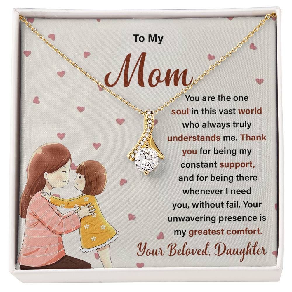 Daughter to Mom Necklace Gift with Heartfelt Message Card