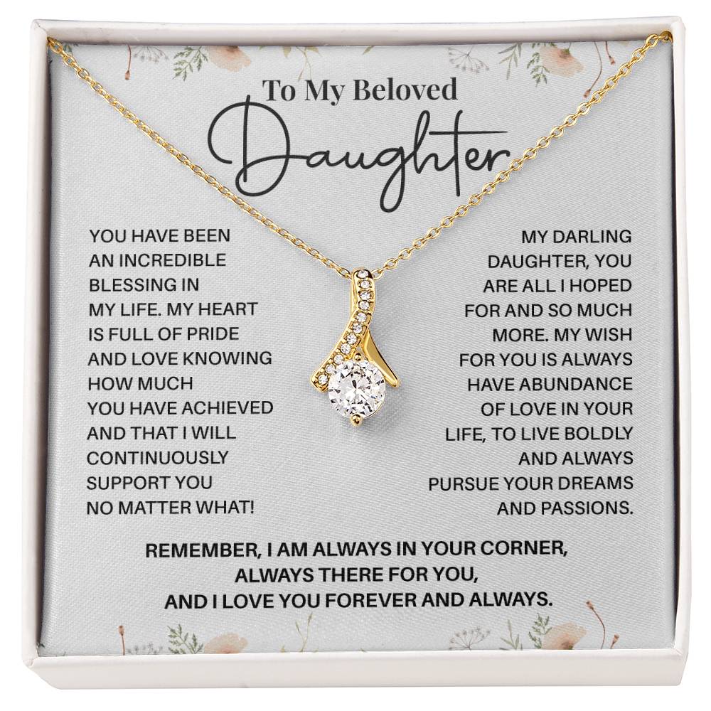 Beloved Daughter Gift Necklace with Message Card