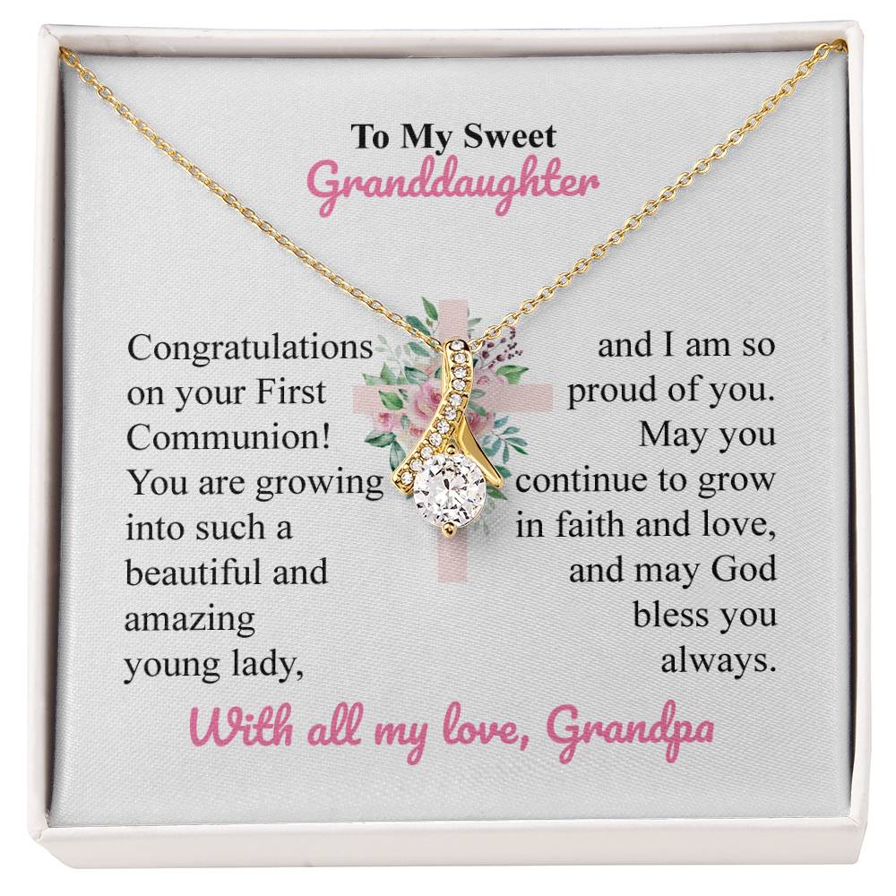 Granddaughter First Communion Gift from Grandpa – Cross Card