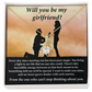 Will You Be My Girlfriend Necklace with Gift Card