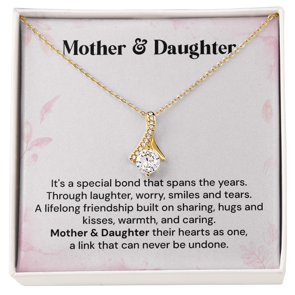 Mother & Daughter Necklace Gift With Heartfelt Card