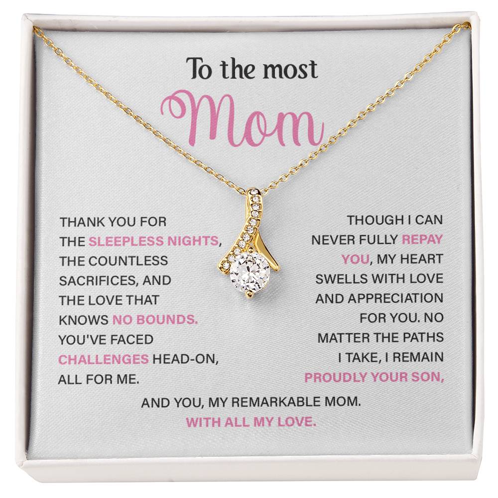 To The Most Mom Best Mother’s Day Jewelry Gift Birthday Necklace Gift Anniversary Necklace Gift Thoughtful Christmas Necklace Gift Appreciation Jewelry Gift Special Necklace Gift Special Pendant Necklace Gift Jewelry Gift With Message Card