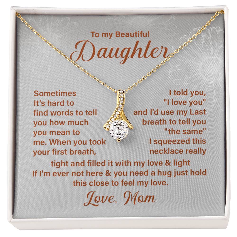 Daughter Necklace Gift from Mom – Message Card and Gift Box