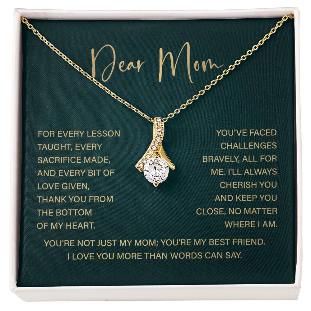 Dear Mom Mother’s Day Necklace From Daughter/son Special Birthday Jewelry For Mother Best Anniversary Necklace Gift Thoughtful Christmas Gift Just Because Necklace Gift Heart-shaped Jewelry Sentimental Necklace With Message Card