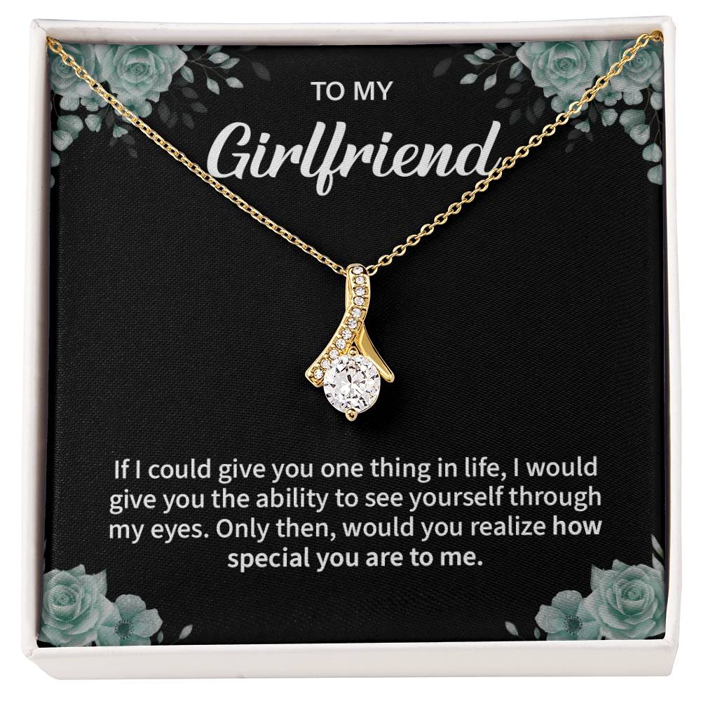 To My Girlfriend Necklace – Jewelry Gift with Message Card