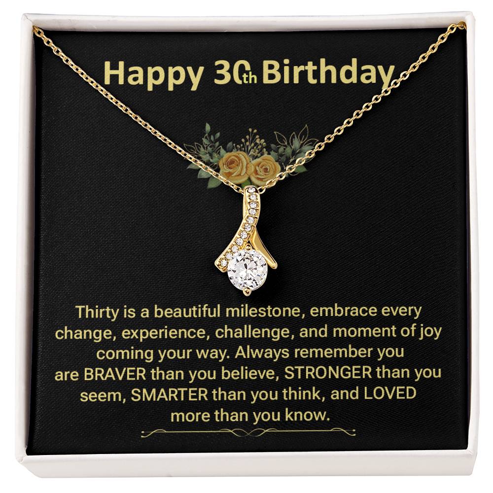 30th Birthday Pendant Necklace for Her – Gift Box & Card