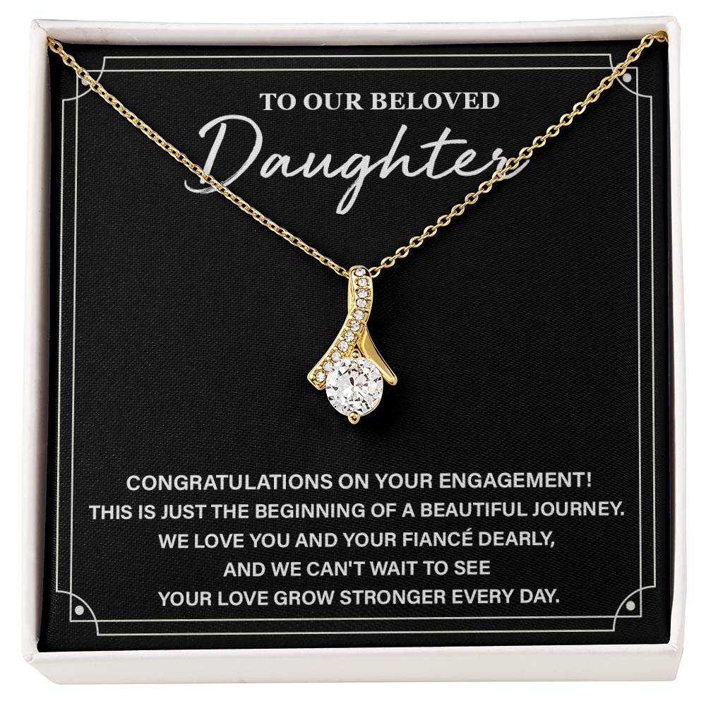 To Our Beloved Daughter Daughter Engagement Necklace Sentimental Gift For Daughter’s Engagement Jewelry Gift For Daughter’s Engagement Daughter’s Special Day Necklace Emotional Engagement Gift For Daughter Wedding Journey Gift For Daughter