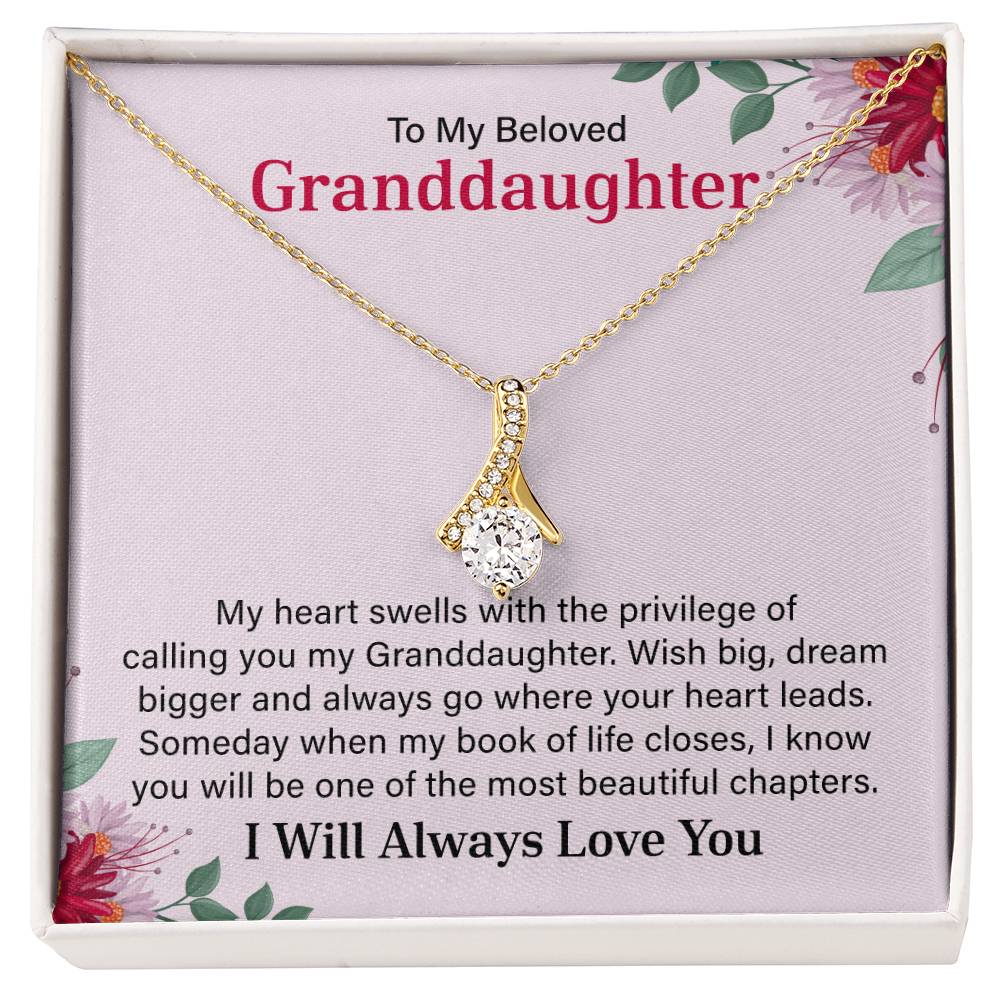 To My Granddaughter Necklace, Granddaughter Necklace Gifts From Grandma Grandmother or Grandpa Grandfather, I Will Always Love You.