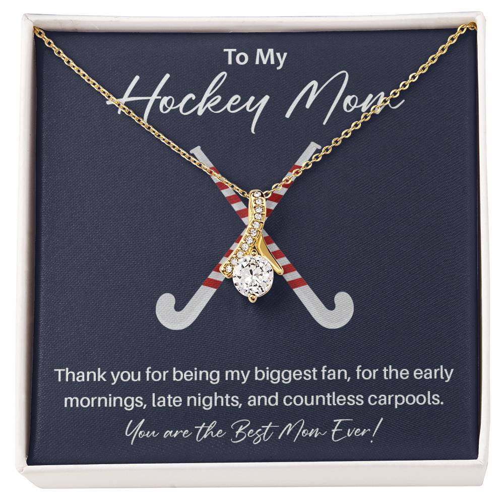 Hockey Mom Necklace Gift – Thank You Message Card Box