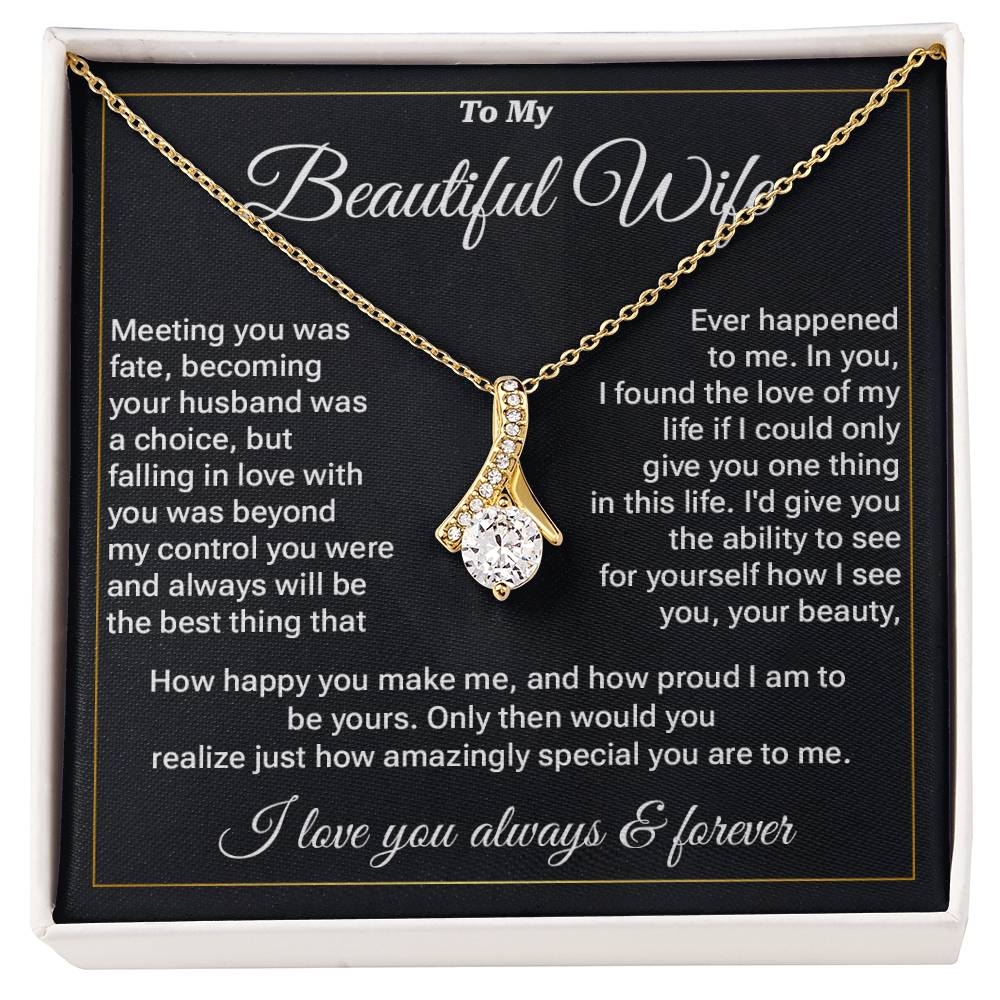 Beautiful Wife Necklace Gift – Elegant Message Card