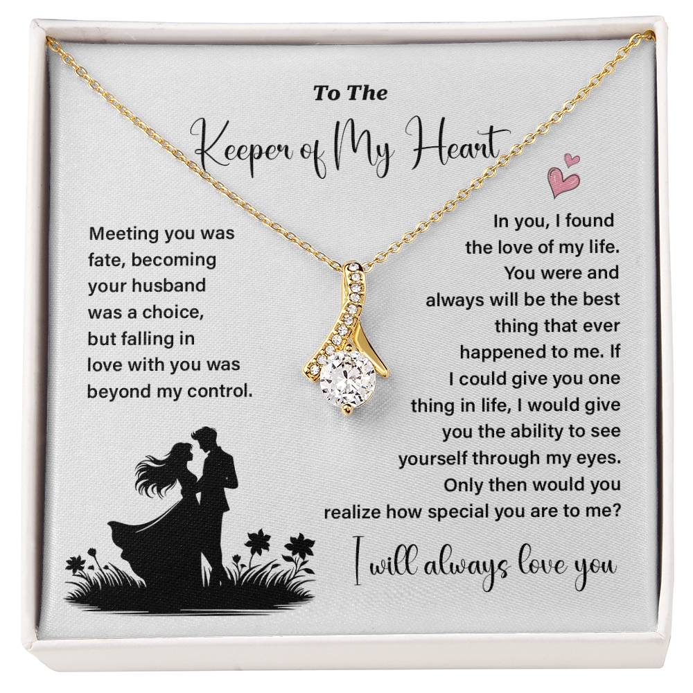 Necklace Gift for Keeper of My Heart with Card