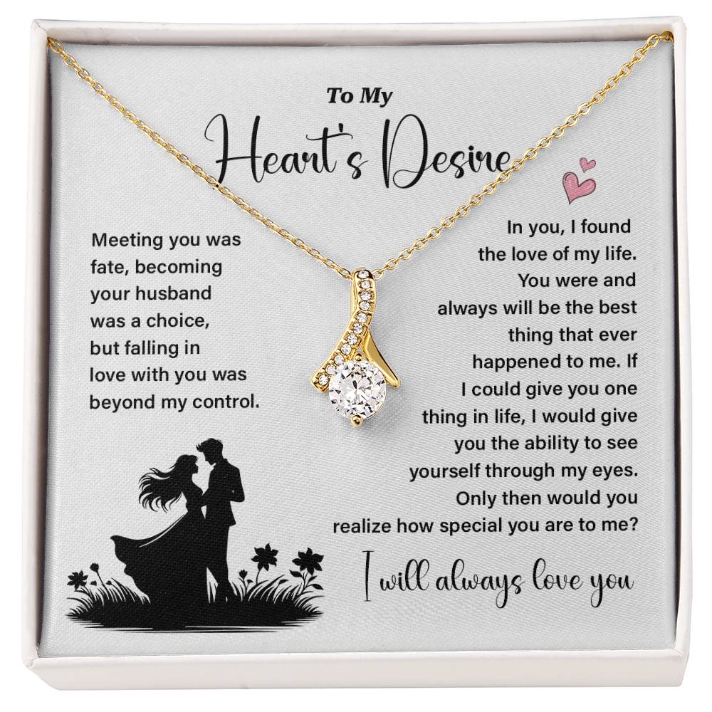 Heart’s Desire Necklace Gift for Wife – Love Card Box