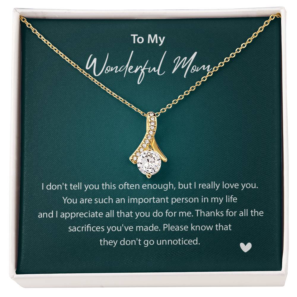 To My Wonderful Mom Wonderful Mom Necklace Gift Unique Gift For Mother-child Bond Unique Gift For Mother-child Bond Necklace For Family Bond Thoughtful Gift For Mother-child Bond Spiritual Bond With Mom Necklace Spiritual Bond With Mom Necklace