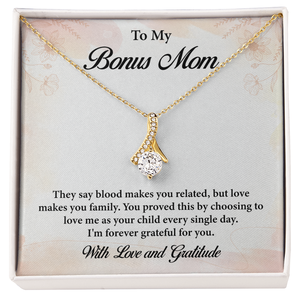 Bonus Mom Necklace Gift from Stepson or Stepdaughter – Jewelry for Mother’s Day, Birthday, Christmas