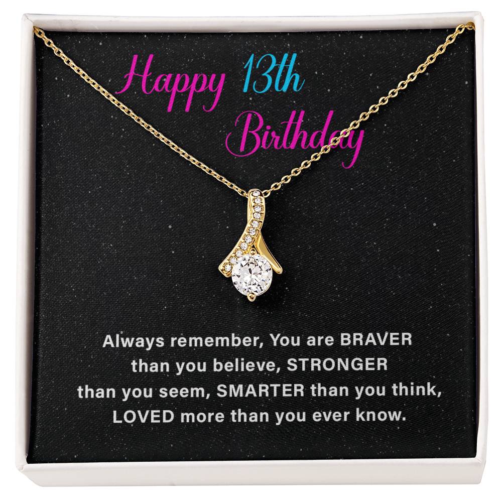 13th Birthday Necklace Gift – Elegant Jewelry with Inspiring Card