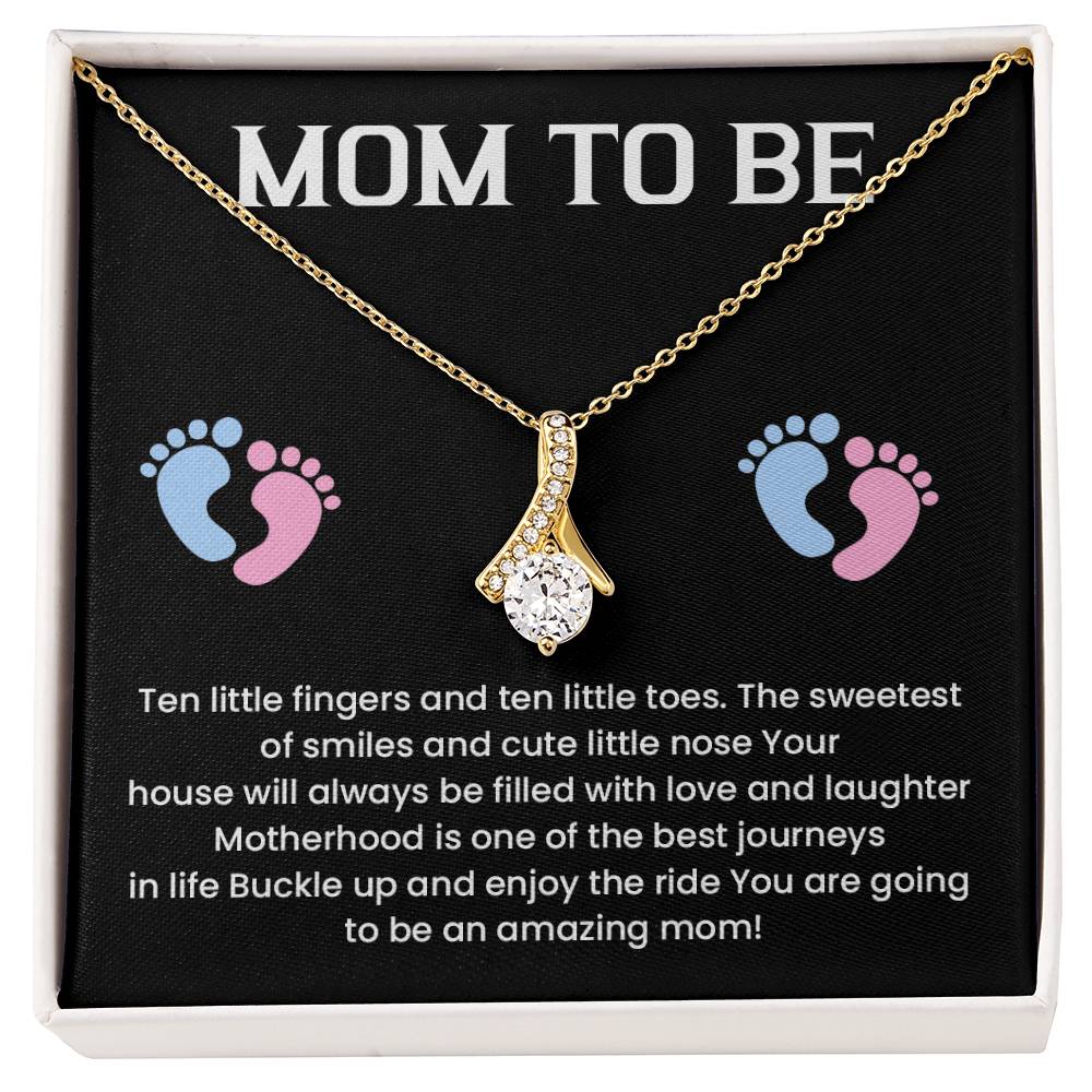 Gift for Mom to Be – Necklace with Message Card and Box