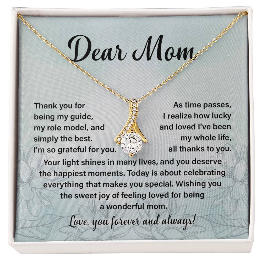 Dear Mom, Guide Pendant For Her Heartfelt Necklace For Love Role Model Jewelry For Mom Thank You Gift Sentimental Necklace Sweet Gift For A Special Woman Appreciation Necklace For Her Thoughtful Gift Sentimental Pendant