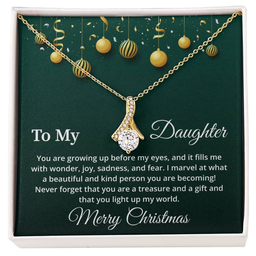 Christmas Necklace for Daughter Gift Box with Message Card