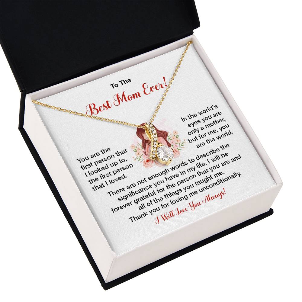 To The Best Mom Ever Heartfelt Necklace For Her Loving Jewelry For Mother's Day Sweet Pendant For Appreciation Thank You Gift For Love Sentimental Necklace Loving Pendant For A Special Connection Sentimental Pendant For A Wonderful Mom