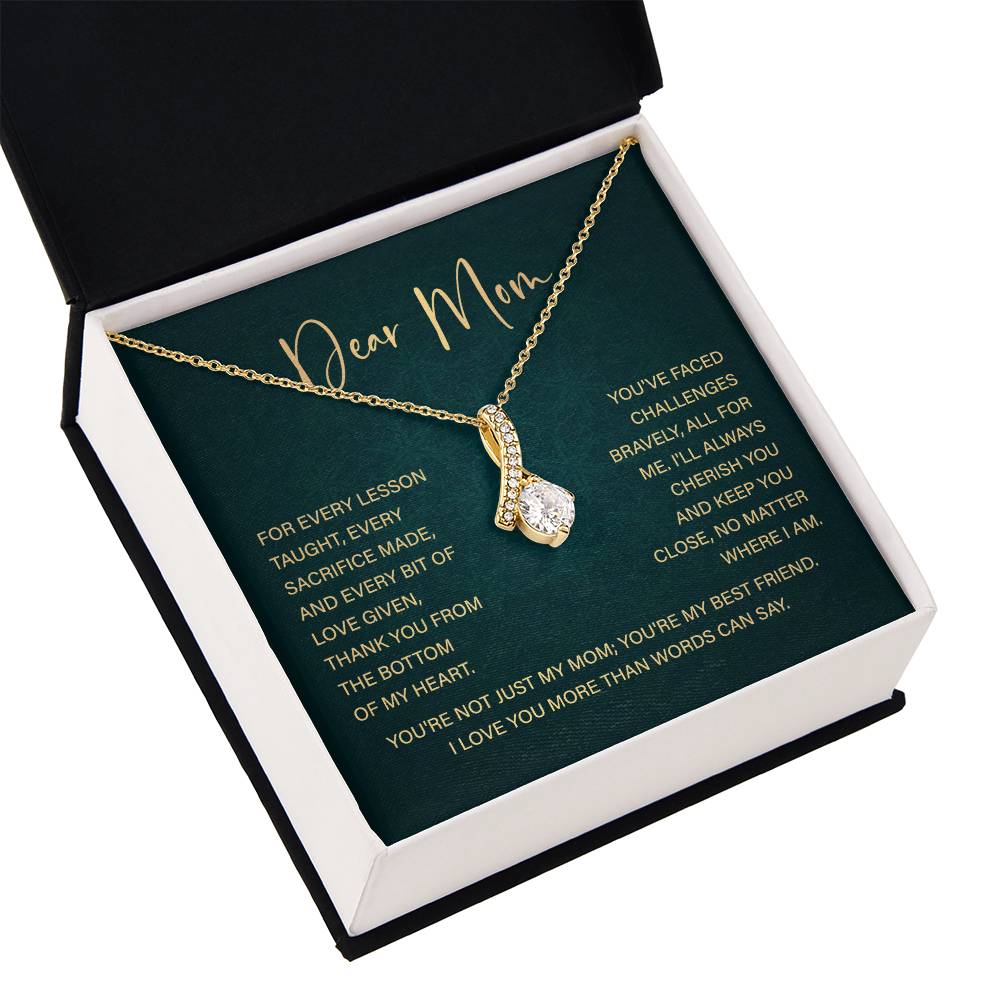 Dear Mom Mother’s Day Necklace From Daughter/son Special Birthday Jewelry For Mother Best Anniversary Necklace Gift Thoughtful Christmas Gift Just Because Necklace Gift Heart-shaped Jewelry Sentimental Necklace With Message Card