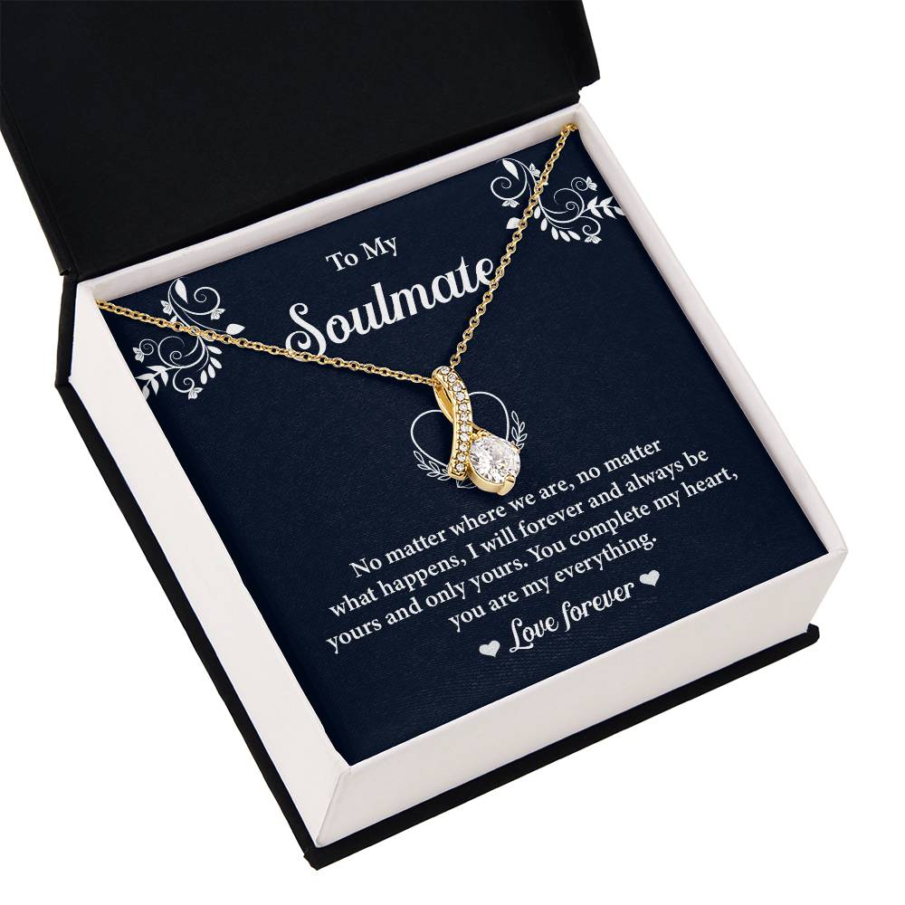 Soulmate Necklace Gift for Her with Message Card
