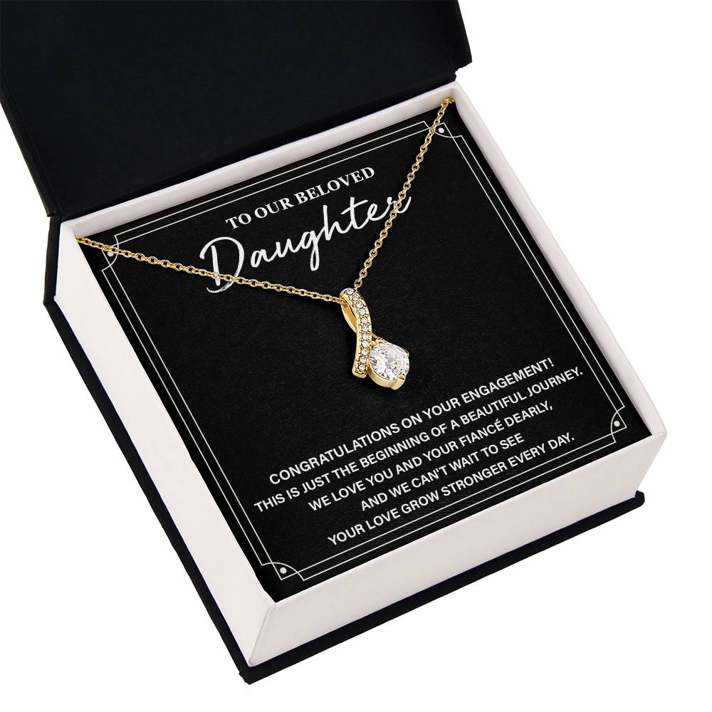 To Our Beloved Daughter Daughter Engagement Necklace Sentimental Gift For Daughter’s Engagement Jewelry Gift For Daughter’s Engagement Daughter’s Special Day Necklace Emotional Engagement Gift For Daughter Wedding Journey Gift For Daughter