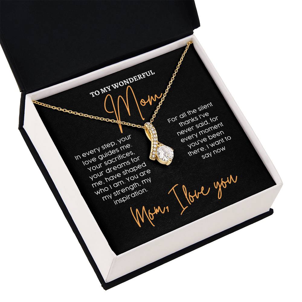 To My Wonderful Mom, Unique Mother’s Day Love Necklace Unique Engraved Mother's Day Pendant Unique Mother's Day Love Message Pendant Dreams For Me Necklace Appreciation Necklace Gift Gratitude Jewelry