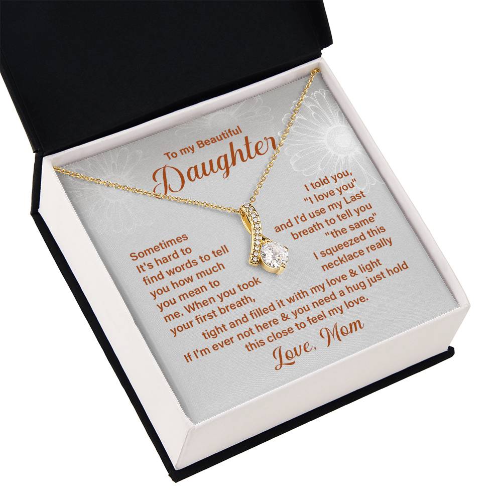 Daughter Necklace Gift from Mom – Message Card and Gift Box